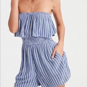 American Eagle Pinstripe Romper